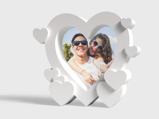Marco De Fotos Diseño De Corazón Blanco